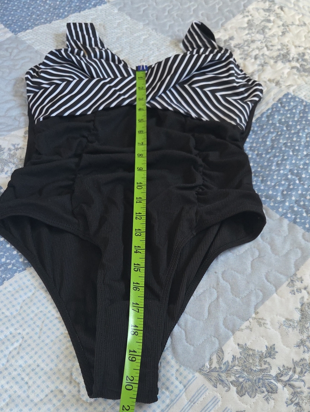 Black And White One Piece Swimsuit - Picture 7 of 8